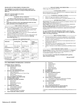 Valsartan) Tablets, for Oral Use Diovan in Patients with Diabetes (4) Initial U.S