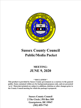 Sussex County Council Public/Media Packet