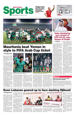 Mauritania Beat Yemen in Style to FIFA Arab Cup Ticket