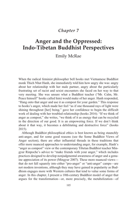 Anger and the Oppressed: Indo-Tibetan Buddhist Perspectives Emily Mcrae