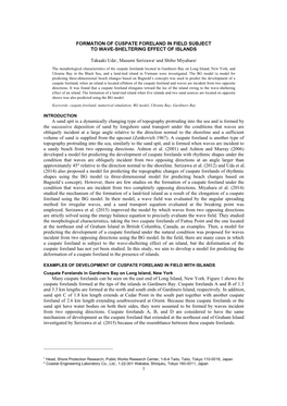 1 Formation of Cuspate Foreland in Field Subject To