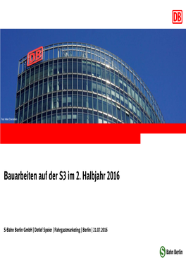 Bauarbeiten Auf Der S3 Im 2. Halbjahr 2016