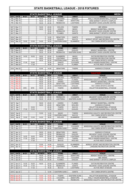 SBL Fixtures 2018 Official Including D1