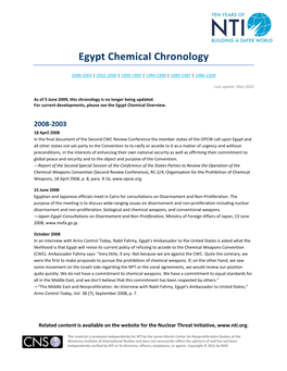 Egypt Chemical Chronology