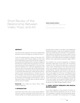 Short Review of the Relationship Between Video, Music And