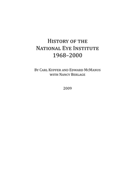 National Eye Institute History of the 1968–2000