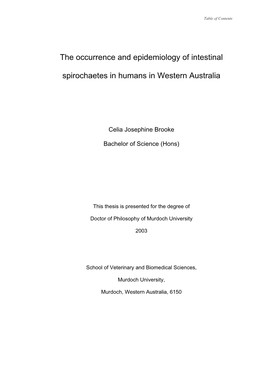 The Occurrence and Epidemiology of Intestinal Spirochaetes in Humans In