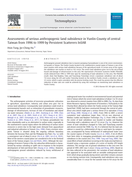 Assessments of Serious Anthropogenic Land Subsidence in Yunlin County of Central Taiwan from 1996 to 1999 by Persistent Scatterers Insar