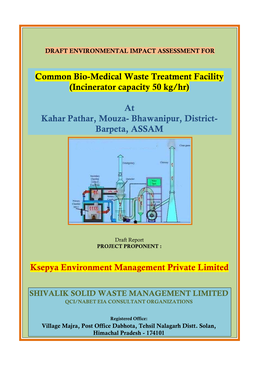 Common Bio-Medical Waste Treatment Facility (Incinerator Capacity 50 Kg/Hr)