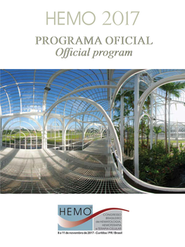 HEMO 2017 PROGRAMA OFICIAL Official Program SUMÁRIO Summary