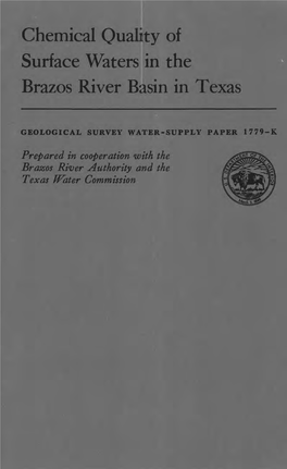 Chemical Quality of Surface Waters in the Brazos River Basin in Texas