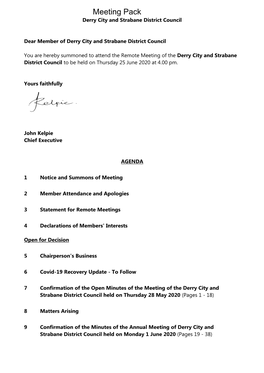 (Public Pack)Agenda Document for Derry City and Strabane District Council, 25/06/2020 16:00