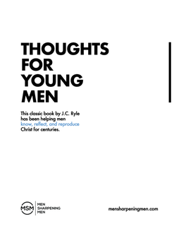 Thoughts for Young Men