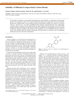 Solubility of Diflunisal in Supercritical Carbon Dioxide