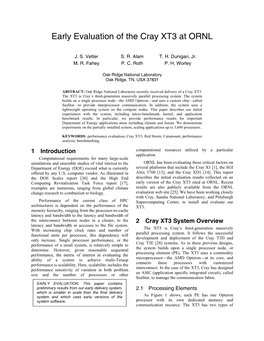 Early Evaluation of the Cray XT3 at ORNL