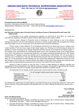 INDIAN RAILWAYS TECHNICAL SUPERVISORS ASSOCIATION (Estd