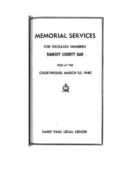 Ramsey County Bar Memorials -- 1940
