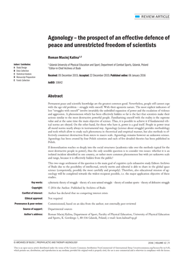 The Prospect of an Effective Defence of Peace and Unrestricted Freedom of Scientists