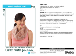 Craft with Jo-Ann Please Read and Follow All Manufacturers’ Instructions for All Tools and Materials Used