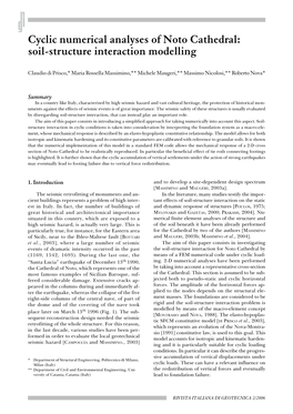 Cyclic Numerical Analyses of Noto Cathedral: Soil-Structure Interaction Modelling