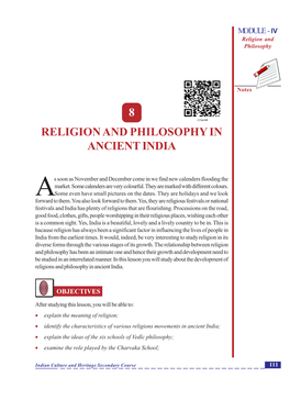 8. Religion and Philosophy in Ancient India(5.9