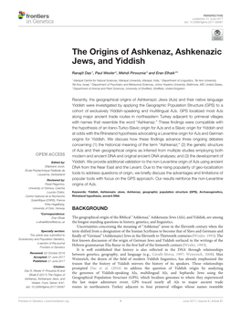 The Origins of Ashkenaz, Ashkenazic Jews, and Yiddish