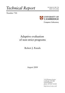 Adaptive Evaluation of Non-Strict Programs