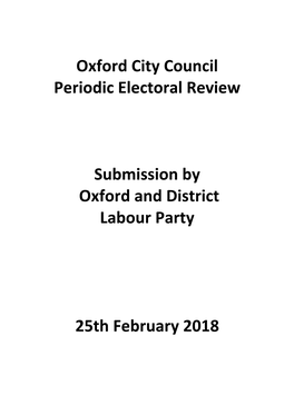 Oxford and District Labour Party