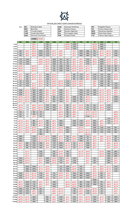 2021 WCL Official Schedule