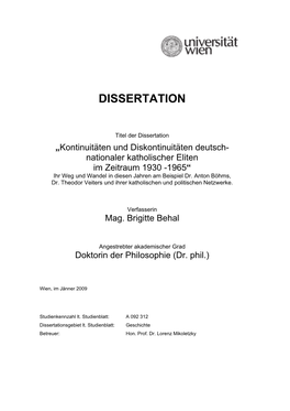 Dissertation