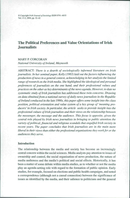 The Political Preferences and Value Orientations of Irish Journalists