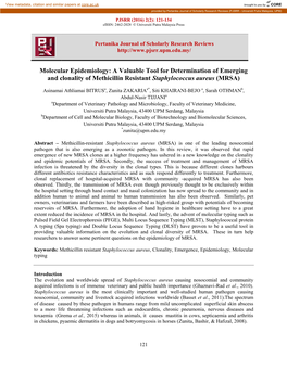 A Valuable Tool for Determination of Emerging and Clonality of Methicillin Resistant Staphylococcus Aureus (MRSA)