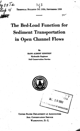 The Bed-Load Function for Sediment Transportation in Open Channel Flows