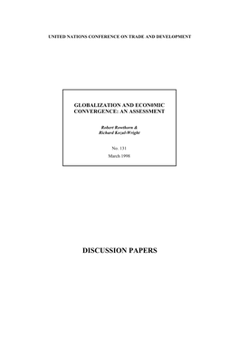 Globalization and Economic Convergence: an Assessment