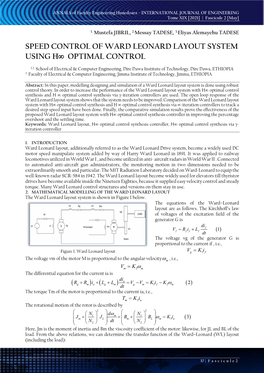 Speed Control of Ward Leonard Layout System Using H∞ Optimal Control