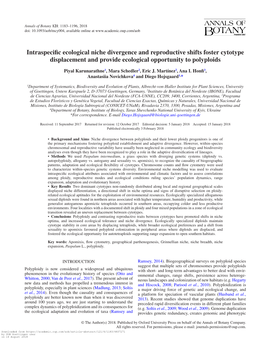 Intraspecific Ecological Niche Divergence and Reproductive Shifts Foster Cytotype Displacement and Provide Ecological Opportunity to Polyploids