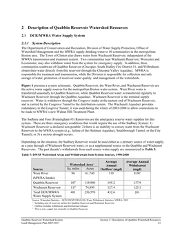 2 Description of Quabbin Reservoir Watershed Resources