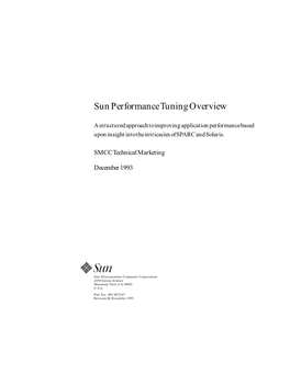 Sun Performance Tuning Overview