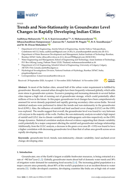 Trends and Non-Stationarity in Groundwater Level Changes in Rapidly Developing Indian Cities