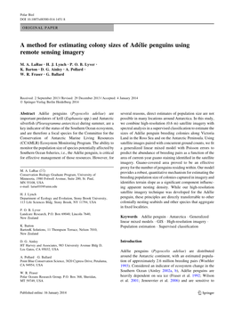 A Method for Estimating Colony Sizes of Adélie Penguins Using Remote