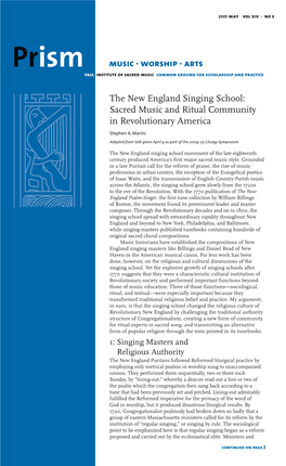 Worship · Arts the New England Singing School