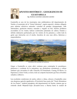 Documento Apuntes Histórico – Geográficos De Guaitarilla
