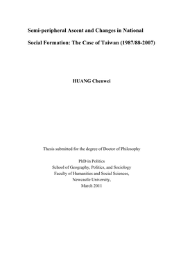 Semi-Peripheral Ascent and Changes in National Social Formation