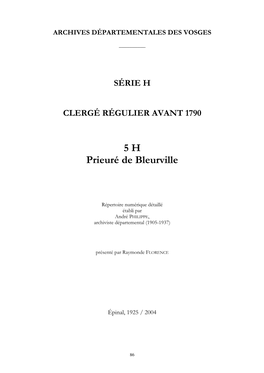 5 H Prieuré De Bleurville