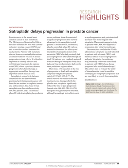 Chemotherapy: Satraplatin Delays Progression in Prostate Cancer