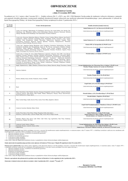 Obwieszczenie Burmistrza Czerska Z Dnia 11 Września 2019 R