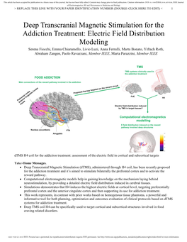 Deep Transcranial Magnetic Stimulation for the Addiction Treatment: Electric Field Distribution Modeling