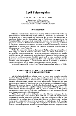 Lipid Polymorphism