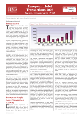 European Hotel Transactions 2006 INTERNATIONALHVS from Overdrive Into Orbit