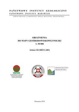 P a Ń Stwowy Instytut Geologiczny Objaśnienia Do Mapy Geośrodowiskowej Polski 1: 50